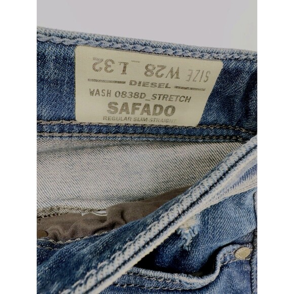 Diesel Men’s Safado Slim Straight Jeans Size 28 Grunge Y2K Classic Denim Retro - Picture 4 of 14